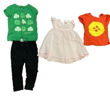 Huge lot of 5 pcs girl tee-shirts, leggings and beautiful dress sz 2T /24months