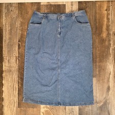 Vintage Midi Maxi Denim Skirt Cottagecore Country Costal Cowgirl Plus Size 20W