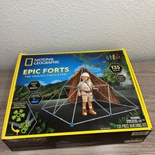 National Geographic Kids Fort Building Kit - 135-Piece Indoor Fort Tent Builder