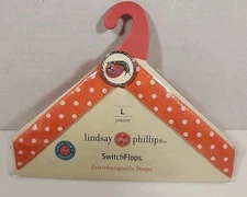 LINDSAY PHILLIPS Women’s Ribbon Straps Janice Interchangeable SwitchFlops L NWT 