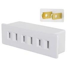 2 Prong Power Strip 3-Outlet Extender Wall Tap Polarized Multi Plug Adapter Trav