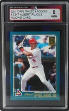 2001 Topps Traded & Rookies Albert Pujols RC #T247 KSA 8 NMM Sharp Rookie Card. rookie card picture
