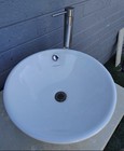 Wooden Bathroom Vanity Single Sink Ceramic Basin Open Shelf 2 Drawers — photo 5