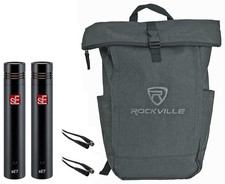 Pair Se Electronics sE7 Condenser Microphones Recording Mics Cables Backpack