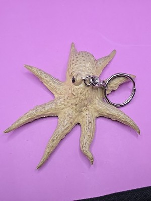 Schlüsselanhänger Schlüsselring Keychain - Vintage Mitbringsel Geschenk - Gummi Oktopus