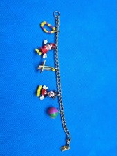 Vintage Disney Mickey Minnie Charm Bracelet Airplane Beach Ball Life Saver