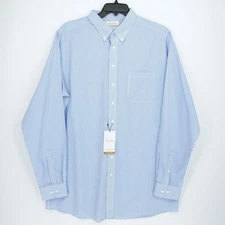 Roundtree & Yorke Gold Label Shirt 18.5"-38/39" TALL SLIM Blue White Striped NWT