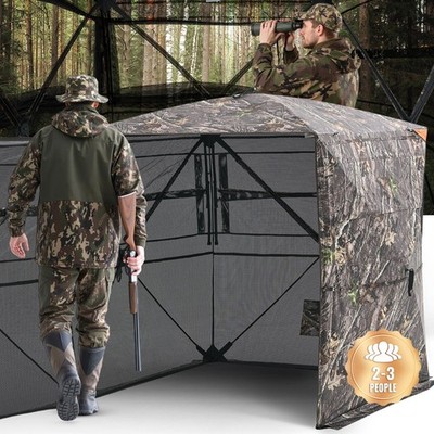 Uimoso Portable Hunting Blind 360° See Through Ground Deer Blinds 2-3 Person