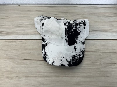 Black White Paint Splatter Baseball Cap Adjustable Strap Casual Streetwear