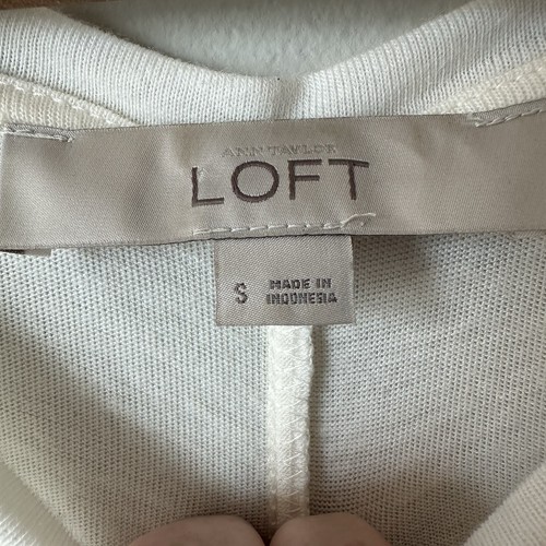 Ann Taylor LOFT Long Sleeve Ivory Shirt Top Women's Size Small S Blouse Hem - Picture 4 of 11