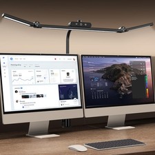 Desk Lamp with Clamp, 24W Architect Light, Auto-Dimming, Stepless Brightness ...