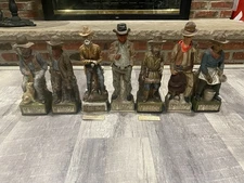 RARE VINTAGE LOT of 7 Lionstone Whiskey Ceramic Decanters