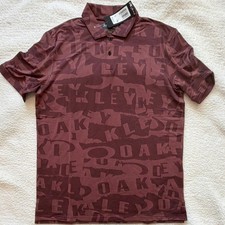 Oakley Ransom Jacquard Hydrolix Polo Shirt Burgundy Men's M Regular Fit