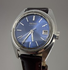 Vintage Seiko Automatic Womens 26mm Blue Dial Date 17J 4205-0170 Leather Watch