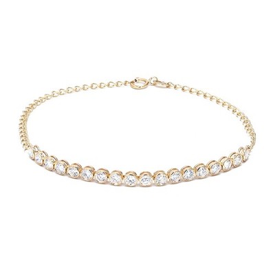 Lab Diamond Bracelet 14K Yellow Gold 1.3 ctw 15.5+2.5cm | Fine Jewelry