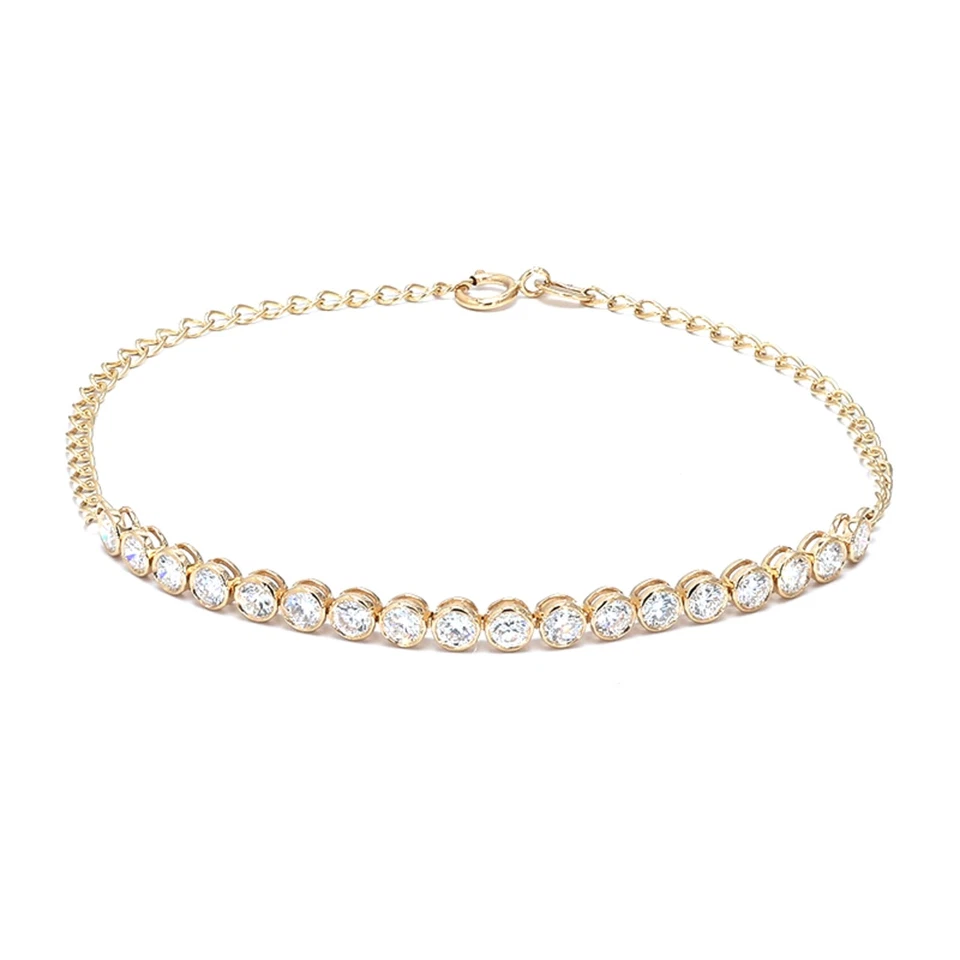 Lab Diamond Bracelet 14K Yellow Gold 1.3 ctw 15.5+2.5cm | Fine Jewelry - image 1 of 1