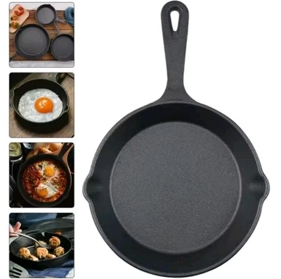 1A✓Premium Massiv Gusseisenpfanne Bratpfanne Schmorpfanne Grillpfanne Backen NEU - Bild 1 von 4