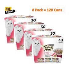 120 Cans,Fancy Feast Grilled Poultry & Beef Feast Variety Pack Canned,3 oz Case