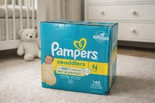 Pampers Swaddlers Newborn Size N 140 Count Diapers Leakproof Baby Care