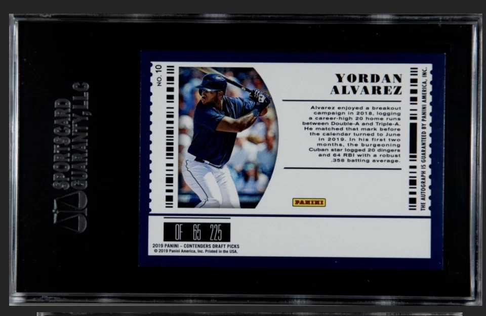 2019 Panini Contenders Yordan Alvarez Fame Ticket Auto #1/5 - Image 2 of 4