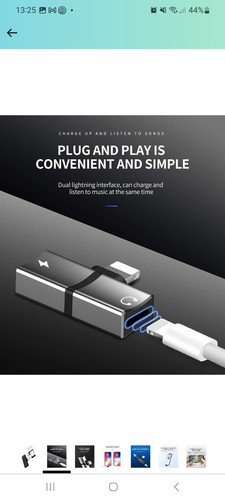 2in1 Audio Charger Adapter Splitter Dual Headphone iPhone 14 13 12 11 X Pro Max - Picture 2 of 5