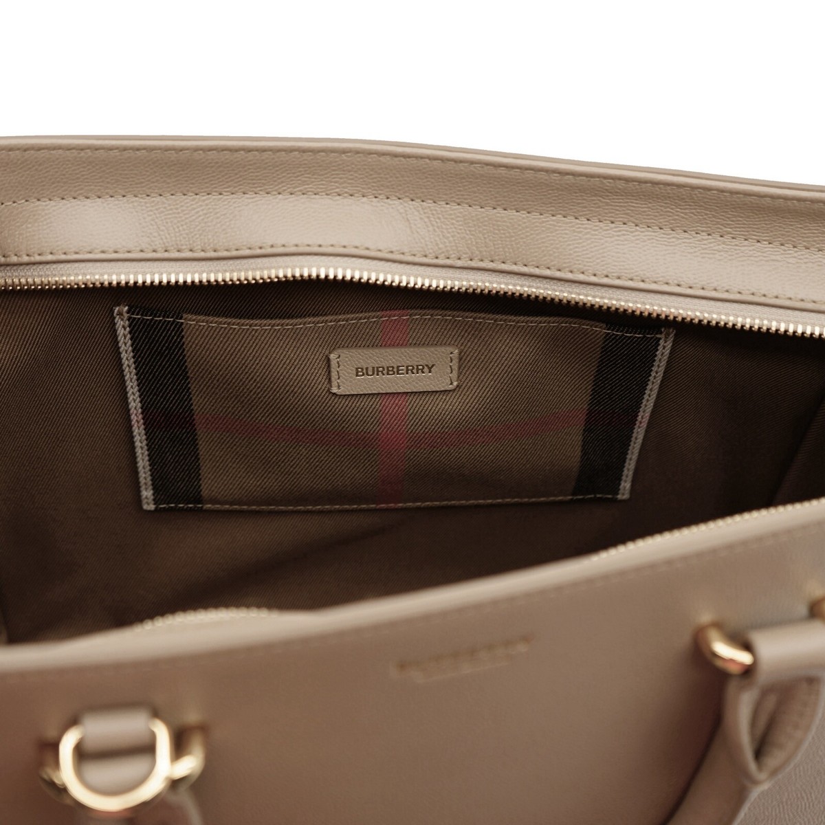 Burberry * NEW MODEL * Banwell Tote Beige Leather Shoulder