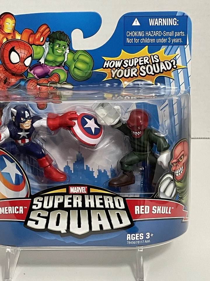 Figuras Marvel Super Hero Squad Capitán América y Calavera Roja 2008 Hasbro Foto 3 de 4