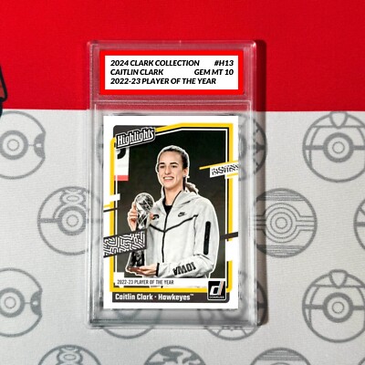 caitlin clark graded card Graded 10 Caitlin Clark Rookie Card RC 2024 Panini Donruss Collection #H13