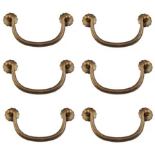 Txinmin 6 Pack Traditional Bail Cabinet Hardware Handle Pull Antique Brass Dr...