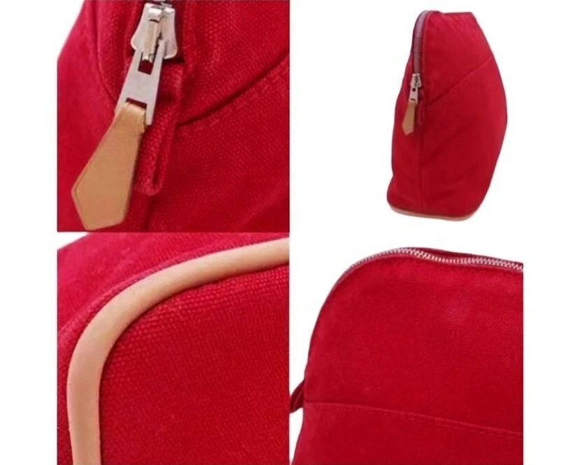 Hermès Bolide женщин красный молнии съемный ремень через плечо мини косметический мешок сумка - Изображение 4 из 4
