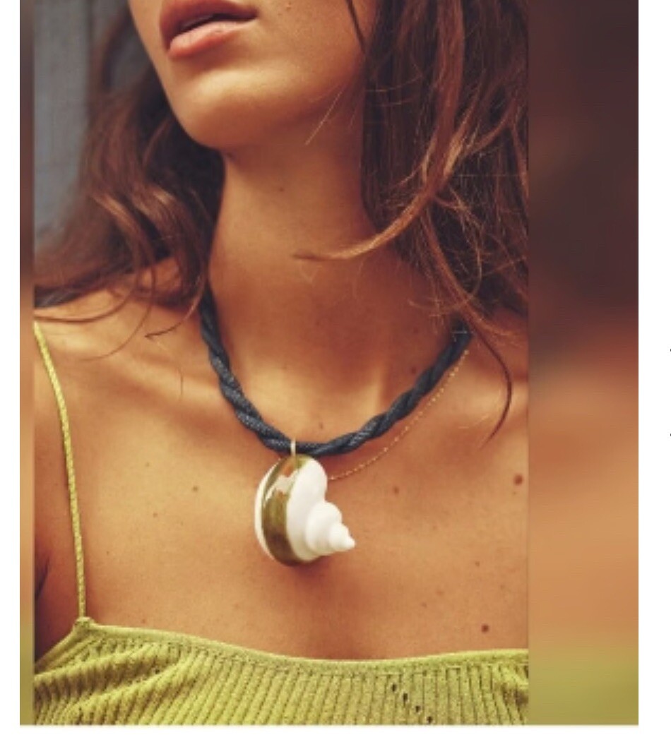 ネックレス・ペンダント Monday Edition _ Seashell Necklace ZARA Blue Rope Denim Seashell Pendant Limited Edition