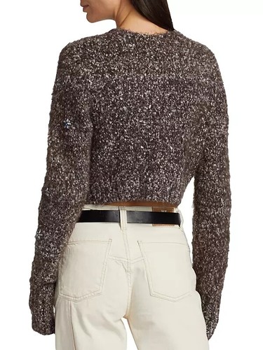 Free People Twinkle Cropped Cardi in Hot Fudge Combo - MEDIUM - BNWT - RRP £188 - Picture 7 of 13