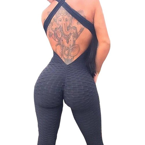Body Leggings Pantaloni Anticellulite Fitness Palestra Donna Sport Yoga Tuta - Foto 5 di 11