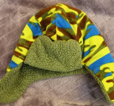 Youth One Size Camo Green Hat With Flaps