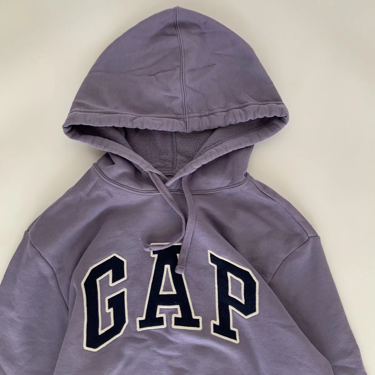 Gap Embroidered Logo Hoodie Light Purple Long Sleeve Pullover Adults Size Medium