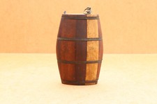 Barril antiguo de madera primitiva barril pequeño barril cantimplora siglo XX.