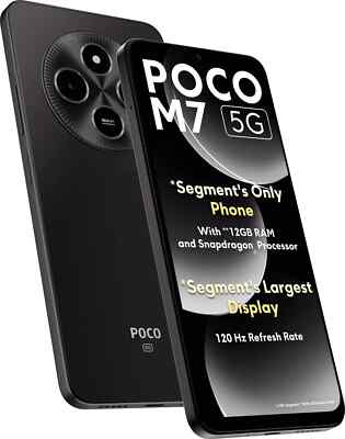POCO M7 5G (Black, 128 GB 8 GB ) 4 Gen 2 5G Processor 6.88 inch Global Version.