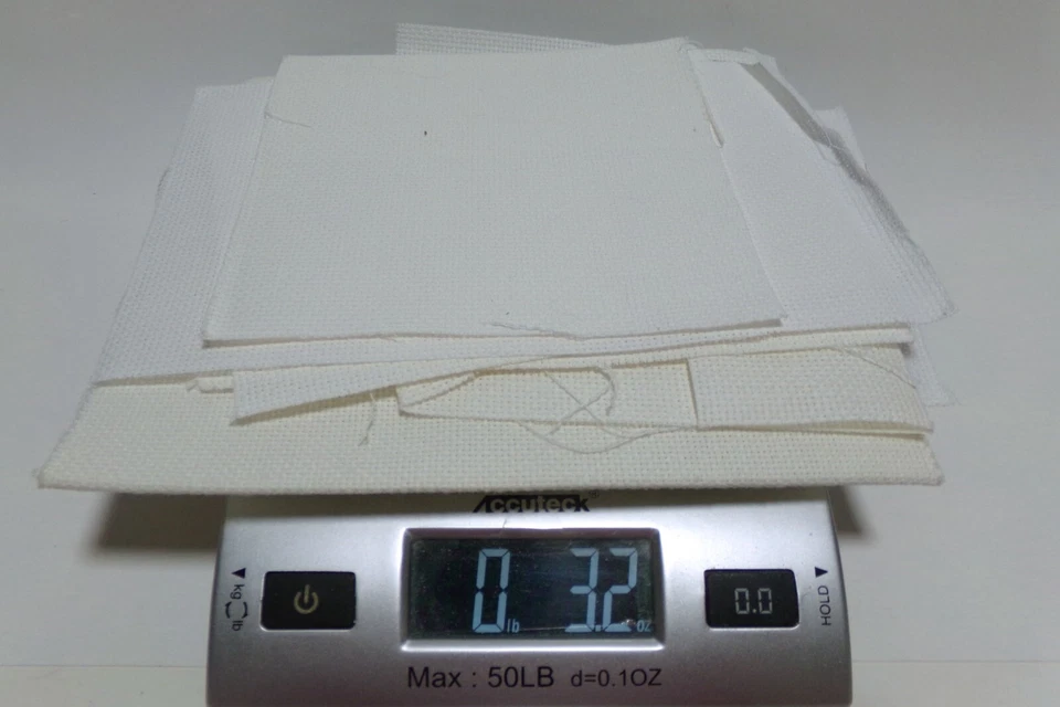 Paño Aida: Lote de 8 piezas MIsc blanco marfil aproximadamente 3,2 oz tamaños a continuación Foto 2 de 3