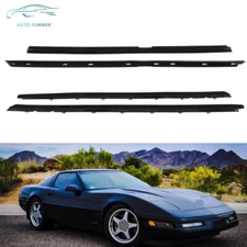 4Pcs Window Sweep Weatherstrip Felt Seal Kit For 1990-1996 Chevy Corvette Black