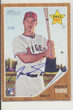 2011 Topps Heritage Andrew Romine 209 Autograph Card In Person TC342