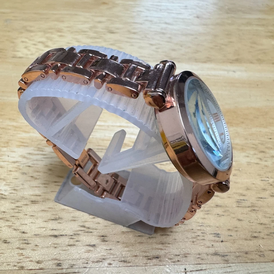 Adrienne Vittadini Reloj de Cuarzo Mujer Oro Rosa Diamante Genuino Batería Nueva Foto 3 de 4