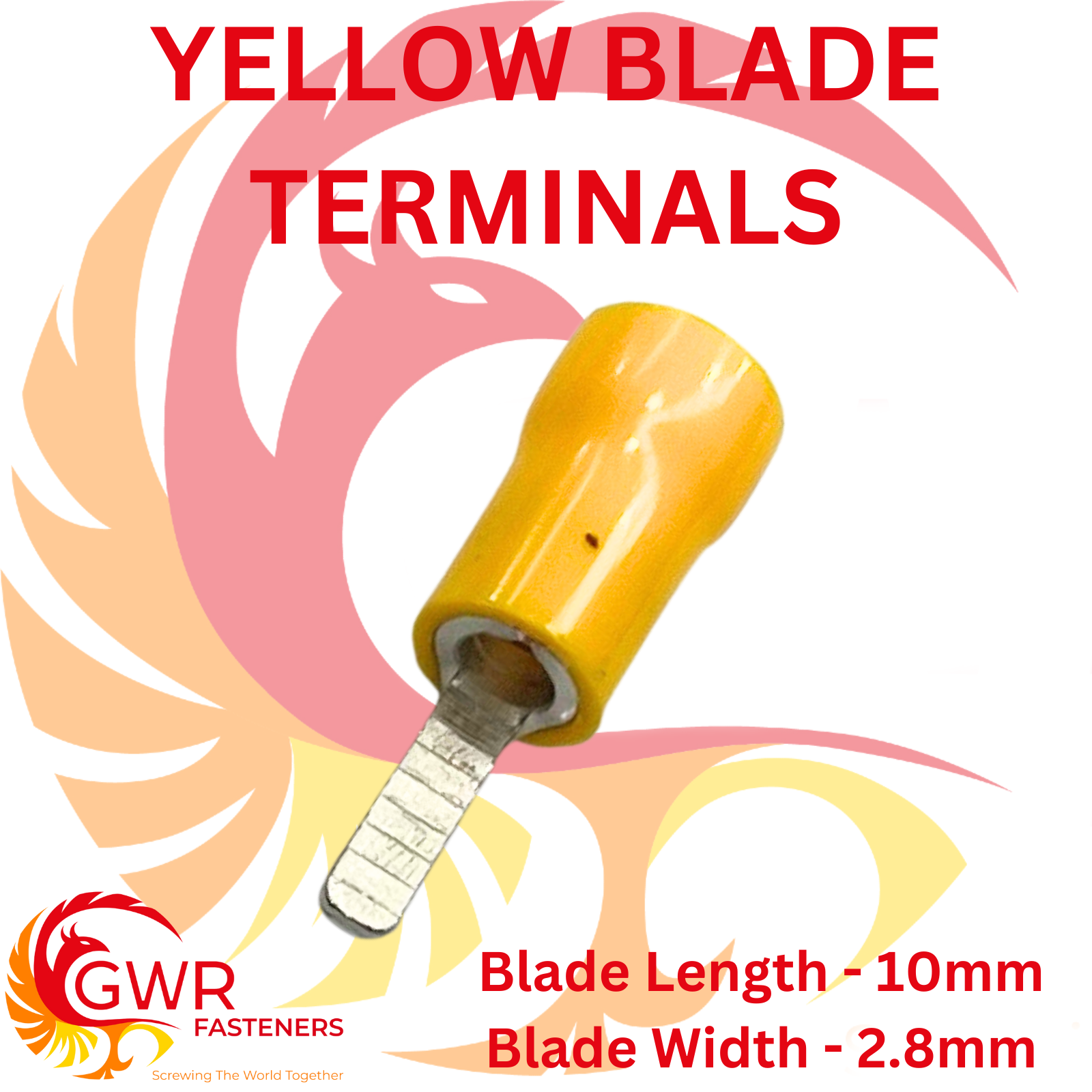 RED BLUE YELLOW INSULATED FLAT BLADE TERMINALS ELECTRICAL WIRE CRIMP