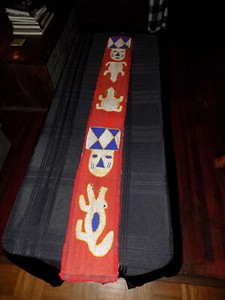 Yoruba African Hand Beaded Belt Sash Wall Hanging Panel 48X6"