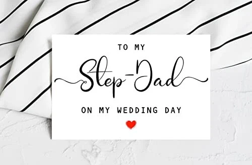 Tarjeta To My Step-Dad On My Wedding Day - Tarjeta de día de boda - Familia de la novia  Foto 2 de 2