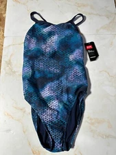 NEW TYR Starhex Diamondfit Swimsuit for Women, 30, Blue ice