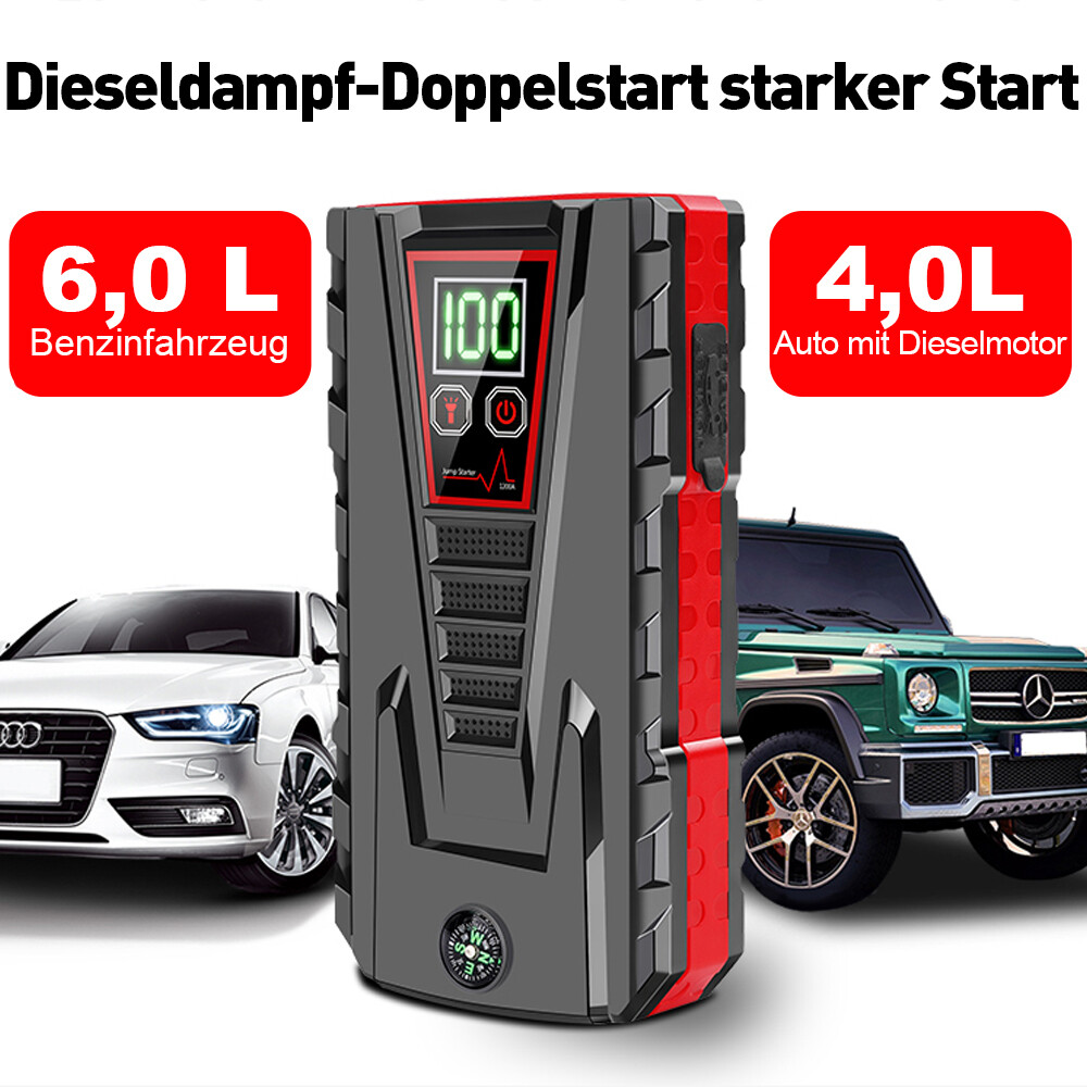 Auto KFZ Starthilfe Jump Starter 12V 5000A Batterie Ladegerät Booster