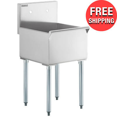 18'' x 18'' x 13'' Stainless Steel Commercial Kitchen Utility Sink Compartment Bowl