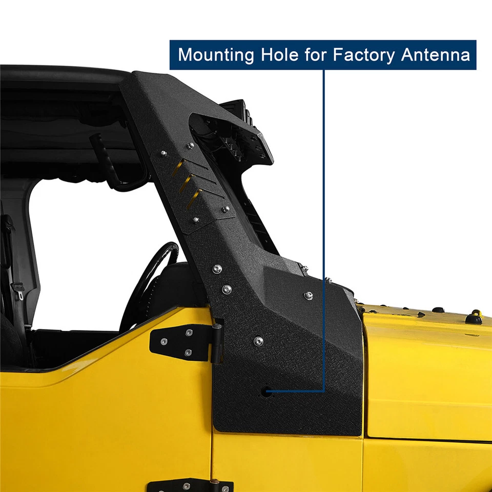 Juego Amor de cubierta de marco de parabrisas de acero con 4 luces LED para Jeep Wrangler TJ 97-06 Foto 4 de 4