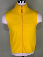 L.L. Bean Youth XL 18/20 Fleece Vest Yellow Mock Neck Full Zipper Pockets
