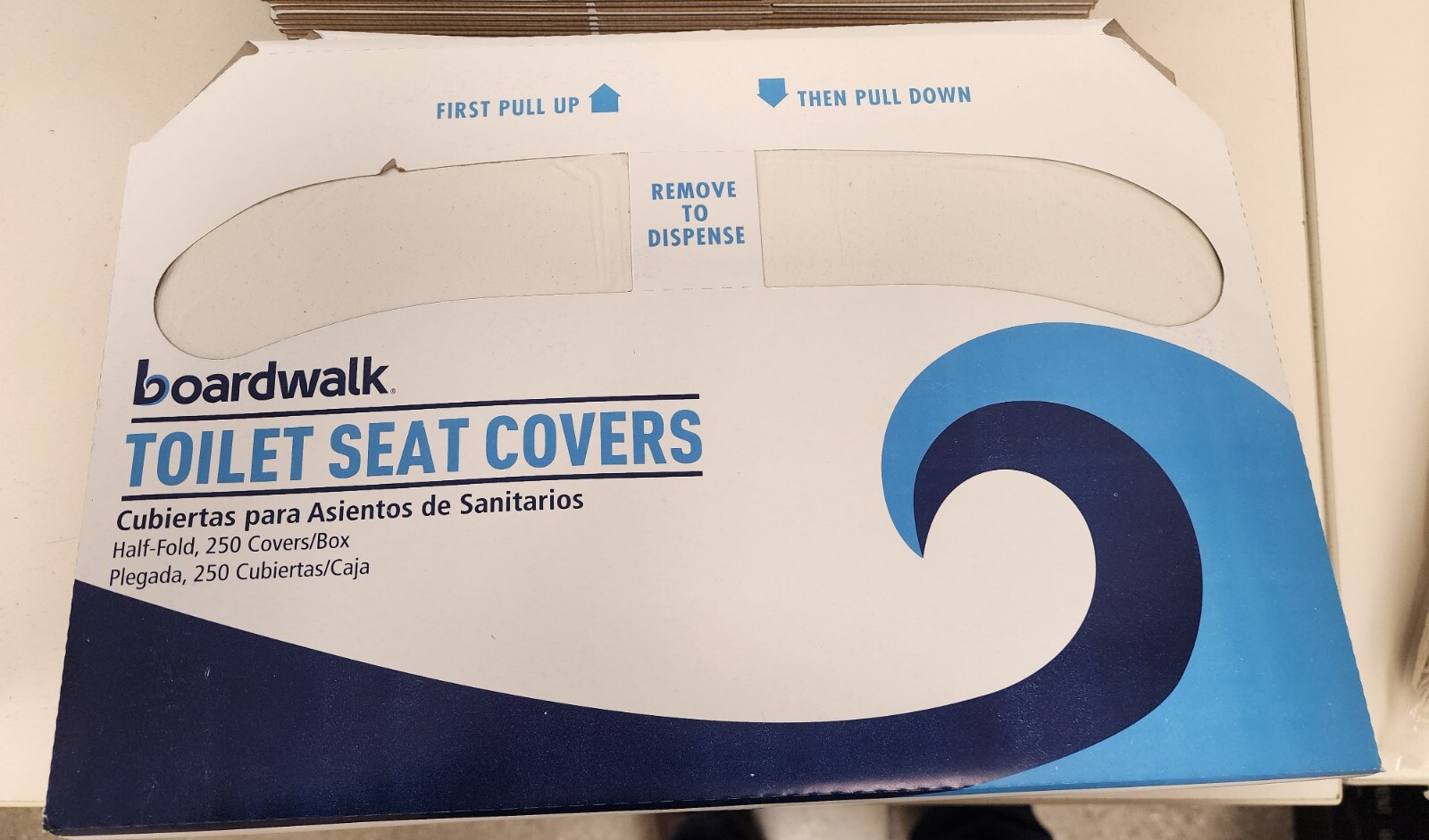 BOARDWALK Toilet Seat Cover, 1/2 Fold, White, 250 Sheets, LOT OF 8 eBay